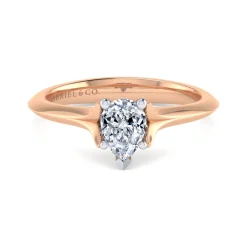 New Gabriel & Co. Ellis - 14K White-Rose Gold Pear Shape Diamond Engagement Ring