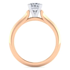 Sale Gabriel & Co. Ellis - 14K White-Rose Gold Princess Cut Diamond Engagement Ring
