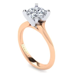 Best Gabriel & Co. Ellis - 14K White-Rose Gold Round Diamond Engagement Ring