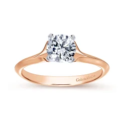 Discount Gabriel & Co. Ellis - 14K White-Rose Gold Round Diamond Engagement Ring