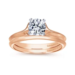 Discount Gabriel & Co. Ellis - 14K White-Rose Gold Round Diamond Engagement Ring