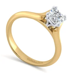 Best Gabriel & Co. Ellis - 14K White-Yellow Gold Cushion Cut Diamond Engagement Ring