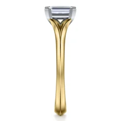Hot Gabriel & Co. Ellis - 14K White-Yellow Gold Emerald Cut Diamond Engagement Ring