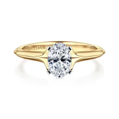 Discount Gabriel & Co. Ellis - 14K White-Yellow Gold Oval Diamond Engagement Ring