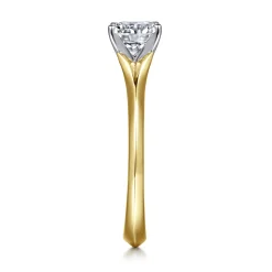 New Gabriel & Co. Ellis - 14K White-Yellow Gold Round Diamond Engagement Ring