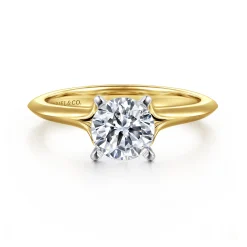 Hot Gabriel & Co. Ellis - 14K White-Yellow Gold Round Diamond Engagement Ring
