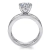 Best Gabriel & Co. Elsaa - 14K White Gold Channel Set Baguette Round Diamond Engagement Ring