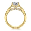 Sale Gabriel & Co. Elza - 14K Yellow Gold Bezel Prong Wide Band Round Diamond Engagement Ring