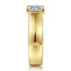 Best Gabriel & Co. Elza - 14K Yellow Gold Bezel Prong Wide Band Princess Cut Diamond Engagement Ring