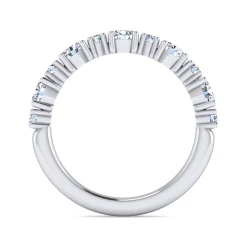 Hot Gabriel & Co. Emani - 14K White Gold Oval and Round Diamond Anniversary Band - 0.9 ct