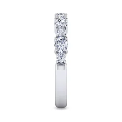 Hot Gabriel & Co. Emani - 14K White Gold Oval and Round Diamond Anniversary Band - 0.9 ct