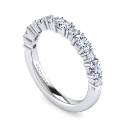 Hot Gabriel & Co. Emani - 14K White Gold Oval and Round Diamond Anniversary Band - 0.9 ct