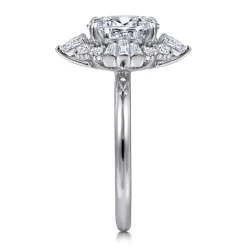 Hot Gabriel & Co. Emarie - 14K White Gold Oval Halo Diamond Engagement Ring