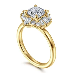 Online Gabriel & Co. Emarie - 14K Yellow Gold Cushion Halo Diamond Engagement Ring