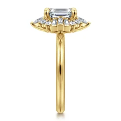 Sale Gabriel & Co. Emarie - 14K Yellow Gold Emerald Cut Halo Diamond Engagement Ring