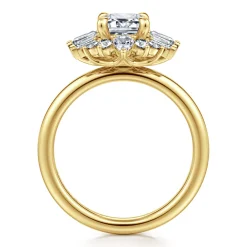 Sale Gabriel & Co. Emarie - 14K Yellow Gold Emerald Cut Halo Diamond Engagement Ring