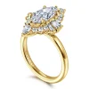 Outlet Gabriel & Co. Emarie - 14K Yellow Gold Marquise Shape Halo Diamond Engagement Ring