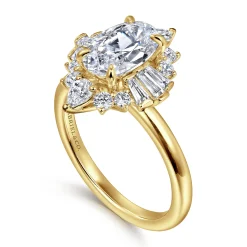 New Gabriel & Co. Emarie - 14K Yellow Gold Oval Halo Diamond Engagement Ring