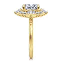 New Gabriel & Co. Emarie - 14K Yellow Gold Oval Halo Diamond Engagement Ring