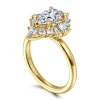 New Gabriel & Co. Emarie - 14K Yellow Gold Pear Shape Halo Diamond Engagement Ring