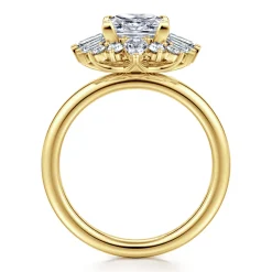 Gabriel & Co. Emarie - 14K Yellow Gold Princess Halo Diamond Engagement Ring