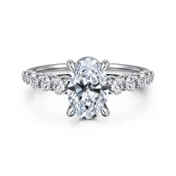 Hot Gabriel & Co. Emberlie - 14K White Gold Oval Diamond Engagement Ring
