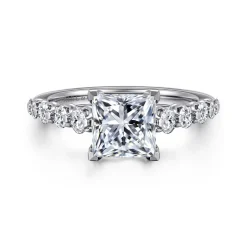 Sale Gabriel & Co. Emberlie - 14K White Gold Princess Cut Diamond Engagement Ring