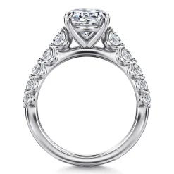 New Gabriel & Co. Emberlie - 14K White Gold Round Diamond Engagement Ring