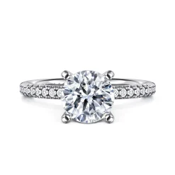 Clearance Gabriel & Co. Emberlynn - 14K White Gold Round Cut Diamond Engagement Ring