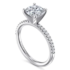 Clearance Gabriel & Co. Emberlynn - 14K White Gold Round Cut Diamond Engagement Ring