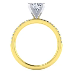 Clearance Gabriel & Co. Emberlynn - 14K White-Yellow Gold Round Diamond Engagement Ring