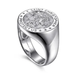 Best Gabriel & Co. Emboss Signet Wide Band 925 Sterling Silver