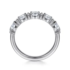 Outlet Gabriel & Co. Emelia - 14K White Gold Oval Diamond Anniversary Band - 0.8 ct