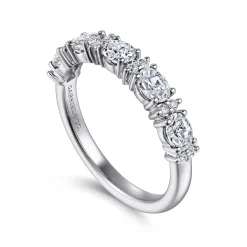 Outlet Gabriel & Co. Emelia - 14K White Gold Oval Diamond Anniversary Band - 0.8 ct