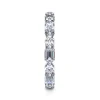Gabriel & Co. Emerald - 14K White Gold Emerald Cut and Round Diamond Eternity Band - 1.69 ct