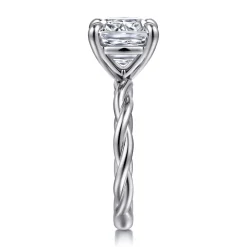 Online Gabriel & Co. Emersin - 14K White Gold Twisted Cushion Cut Diamond Engagement Ring
