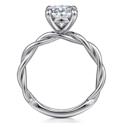 Outlet Gabriel & Co. Emersin - 14K White Gold Twisted Oval Diamond Engagement Ring