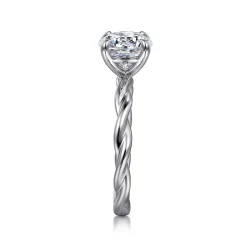 Online Gabriel & Co. Emersin - 14K White Gold Twisted Round Diamond Engagement Ring