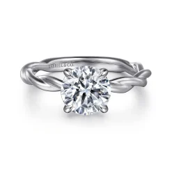 Online Gabriel & Co. Emersin - 14K White Gold Twisted Round Diamond Engagement Ring