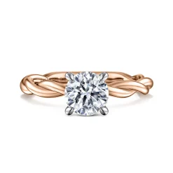 Online Gabriel & Co. Emersin - 14K White-Rose Gold Twisted Round Diamond Engagement Ring