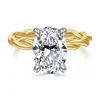 Hot Gabriel & Co. Emersin - 14K White-Yellow Gold Twisted Oval Diamond Engagement Ring