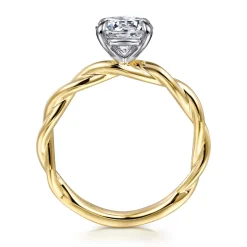 Online Gabriel & Co. Emersin - 14K White-Yellow Gold Twisted Round Diamond Engagement Ring