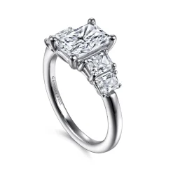 Hot Gabriel & Co. Emilie - 14K White Gold Five Stone Radiant Cut Diamond Engagement Ring