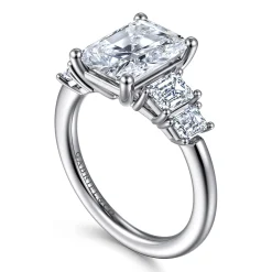 Hot Gabriel & Co. Emilie - 14K White Gold Five Stone Radiant Cut Diamond Engagement Ring