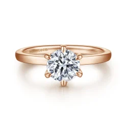 Online Gabriel & Co. Emma - 14K Rose Gold 6 Prong Round Solitaire Engagement Ring