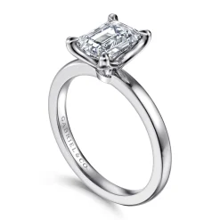 Sale Gabriel & Co. Emma - 14K White Gold Emerald Cut Solitaire Engagement Ring