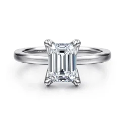 Sale Gabriel & Co. Emma - 14K White Gold Emerald Cut Solitaire Engagement Ring