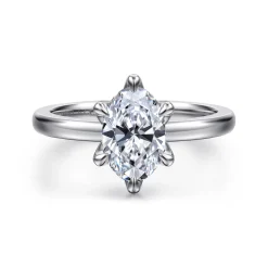 Best Gabriel & Co. Emma - 14K White Gold Oval Solitaire Engagement Ring
