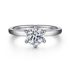Online Gabriel & Co. Emma - 14K White Gold 6 Prong Round Solitaire Engagement Ring