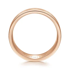 Outlet Gabriel & Co. Emmett - 14K Rose Gold 8mm - Men's Wedding Band in Satin Finish